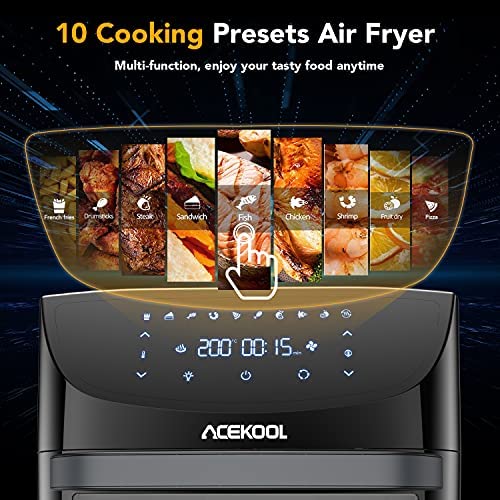 Air Fryer Oven Digital Acekool FT1 18L Large Oil Free Touch Screen 1800W Dishwasher Safe Rapid Air Circulation Bpa Free Accessories - Image 5