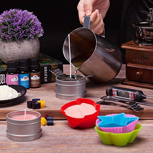 1 Set Candle Making Supplies Kit DIY Handmade Scented Candle Making Tool Wax Melting Material Kit Beeswax Soy Wax Arts Crafts-550ml 106pcs - Image 5