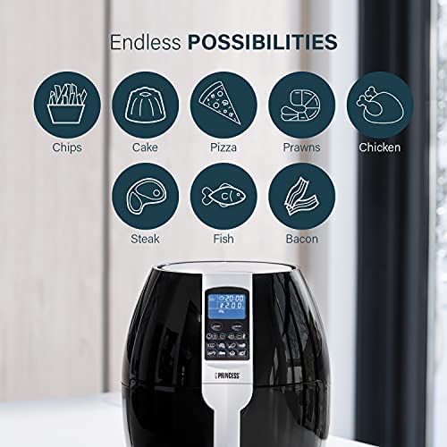 Princess 01.182020.02.001 182020 Digital Air Fryer, 3.2L Capacity, Plastic, 1500 W, 3.2 liters, Black - Image 3