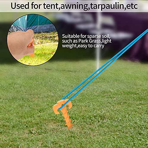 12 Pcs Tent Pegs, Plastic Ground Anchors Pegs, Heavy Duty Spiral Design Tent Stakes, Screw in Camping Stakes Pegs for Fixing Camping Tent Rain Tarps Garden Weed Mat Pegs Stakes - Image 6