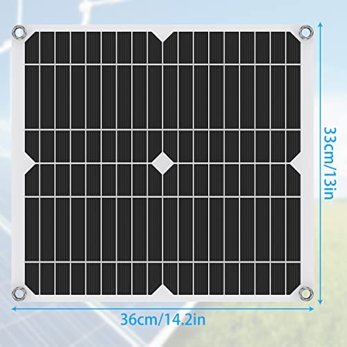 130/260W Solar Panel Kit Off-Grid System, Solar Charger with Dual USB Ports IP65 Waterproof 12/24V Battery Power Bank Charger Board Durable Solar Cell Phone Charging Panel for Camping Hiking - Image 8
