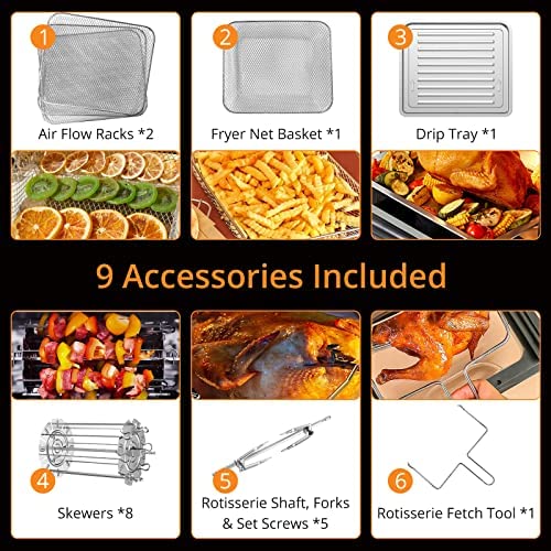 Air Fryer Oven Digital Acekool FT1 18L Large Oil Free Touch Screen 1800W Dishwasher Safe Rapid Air Circulation Bpa Free Accessories - Image 3
