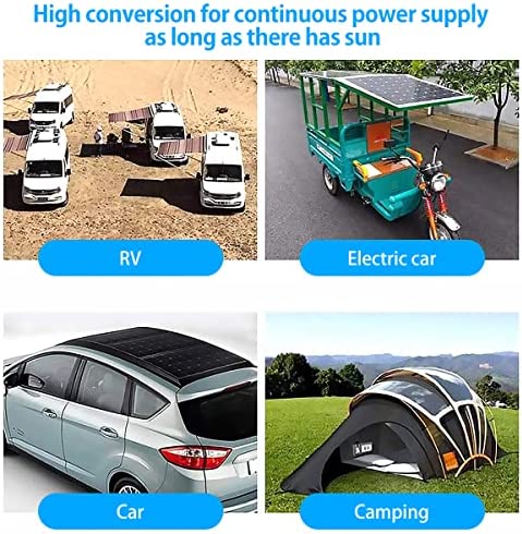 130/260W Solar Panel Kit Off-Grid System, Solar Charger with Dual USB Ports IP65 Waterproof 12/24V Battery Power Bank Charger Board Durable Solar Cell Phone Charging Panel for Camping Hiking - Image 4