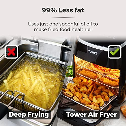 Tower Xpress Pro T17039 Vortx 5-in-1 Digital Air Fryer Oven with Rapid Air Circulation, 60-Minute Timer, 11 L, 2000 W, Black - Image 5