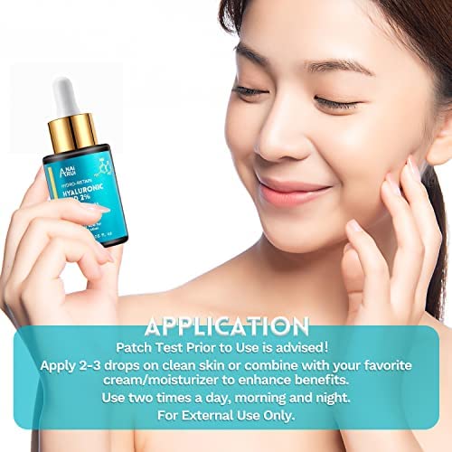 ANAiRUi 2% Hyaluronic Acid Serum for Face, Hydrating Serum with Vitamin B5, C & E - Intense Hydration + Moisturizer, Plump and Smooth Skin, Increase Firmness, Anti-Aging Serum & Antioxidants, 30ml - Image 5