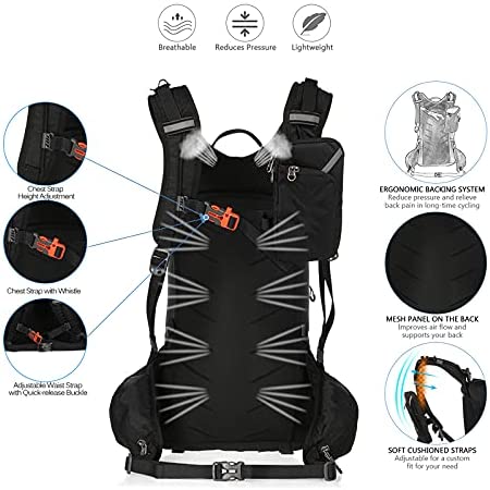 Aeike 20L/30L Cycling Backpack Waterproof Bicycle Bike Riding Travel Camping Hiking Backpack Outdoor Daypack with Rain Cover and Helmet Cover - Image 7