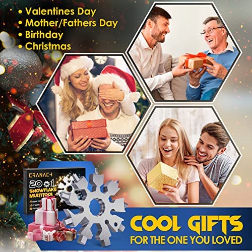 Mens Gifts for Christmas Dad Presents - Snowflake Multi Tools DIY Gifts for Men Gadgets 2022 Mens Xmas Small Gifts for Advent Calendar Secret Santa Gifts Christmas Stocking Fillers for Men Him Husband - Image 2