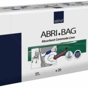 Abena Abri-Bag Commode Liner, Super Absorbent Commode Liners, Disposable Bags With Pads, Clean & Hygienic, Easily Sealed Liners For Commodes, Fast Absorbing & Secure Commode Toilet Chair Liners - 20PK