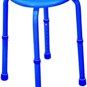 Aidapt Blue Multi Purpose Adjustable Stool Showering,Bath,Waterproof,Bar Stool,Non-Slip Feet,Sturdy,Camping,Kitchen,Children Chair,Elderly,Disabled,Aluminium Lightweight,No Tools Required
