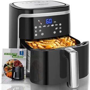 Aigostar 7L Air Fryer with Recipes, 1900W Large Air Fryers Oven for Home Use, Digital Touchscreen with 8 Cooking Presets, Preheat & Keep Warm, Detachable Basket, Healthy Oil Free Cooking - Cube 30IBU