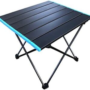 Amitay Aluminum Portable Small Camping Table, Lightweight Folding Table with Carrying Bag,Outdoor Dining Table for Picnic, Camp, Beach, Fishing, BBQ