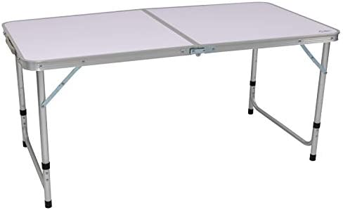 Andes 4ft Adjustable Folding Table, Portable Outdoor Dining Camping Kitchen Work Top