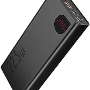 Baseus Power Bank, 22.5W 20000mAh Fast Charging USB C Portable Phone Charger, PD3.0 QC4.0 Slim Battery Pack with LED Display for iPhone 12 11 XS 8 Samsung Galaxy S21 S20 S10 Huawei AirPods Tablet etc