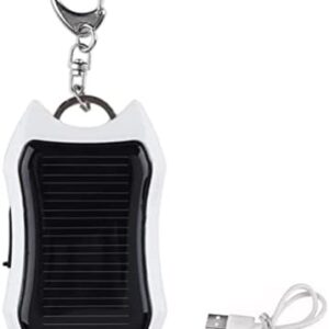 Eeneme Solar Power Bank Keychain,1200mAH Mini Power Bank LED Flashlight Portable Keychain Charger for Camping, Hiking,Travel