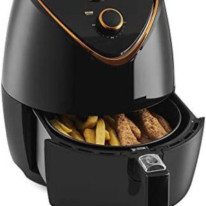 Emperial Air Fryer 4.5L Health Cooker Oven, Rapid Air Circulate System, Low Fat Oil Free Food Frying with Adjustable Temperature Control and 60 Minute Timer 1400W – Rose Gold