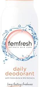 Femfresh Daily Freshness Intimate Deodorant - Gentle Vaginal Odour Protection Spray for Women for Long Lasting Freshness - Hypoallergenic Scent, Safe Ultimate Skin Care for a Fresh Feeling - 125 ml