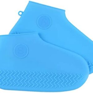 Healifty Silicone Overshoes Shoe Covers Washable Reusable Snow Waterproof Rain Shoe Cases Protectors for Cycling Camping Size L Blue