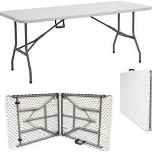 Janoon Heavy Duty Folding Table Outdoor Indoor Garden Catering Trestle Table for Picnic Party Dinner (5ft)