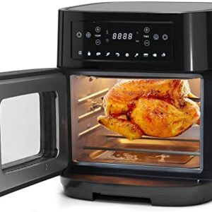 Luby 12L Air Fryer Oven with Rapid Air Circulation, Smart Oven with 9 Presets, Digital LED Touch Screen Control Air Fryer, Electric oven, Rotisserie, Air Fry Basket, 1900W, Black