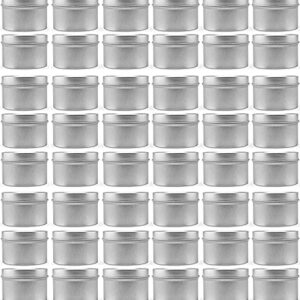 NRANSON Candle Jars with Lids for Candles Making, 48 Pack Empty Metal Candle Tins, DIY Candle Containers for Candle Making, Arts & Crafts, Storage & More (5OZ,Silver)