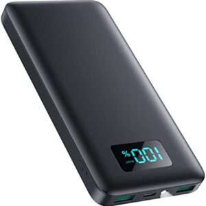 QTshine Power Bank 13800mAh, Ultra Slim LED Display Portable Charger, PD 3A USB C Input & Output with Flashlight Battery Pack Compatible with iPhone 14 Pro/Samsung/Xiaomi/Nexus/iPad