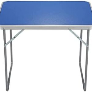 Unibos Camping Table Portable Picnic Table Aluminium Folding Table Indoor Outdoor Table Heavy Duty Garden Trestle Set for BBQ Picnic Party, Load Capacity 15KG (Blue)