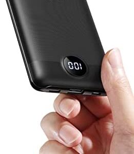 VEGER Power Bank Portable Charger,Slimmest & Lightest PowerBank,Triple 3A 10000mAh USB C Fast Charging Battery Pack,with 2 Outputs and LED Display for iphone/Huawei/Samung iPad,and More