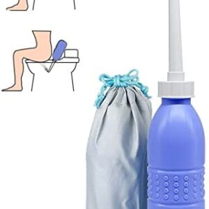 You's Auto Postpartum Care Portable Travel Bidet Bottle Handheld Camping Bidet with Storage Bag 650ml Large Capacity Reusable Durable Personal Bidet Sprayer(60 ° elbow 650ml)