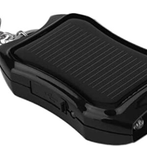 You's Auto Solar Power Bank Keychain 1200mAh Solar Charger Keychain with 3 LED Mini Portable Solar Panel Charger Camping Survival Emergency for Cellphone MP3 Player Tablet(black)