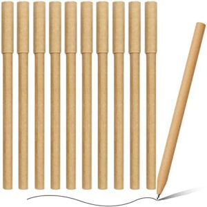 10x Eco Friendly Pens Kraft Paper Ballpoint Pens Black Ink Pens 100% Plastic Free, Recyclable, Sustainable Office School Supplies Eco Friendly Products