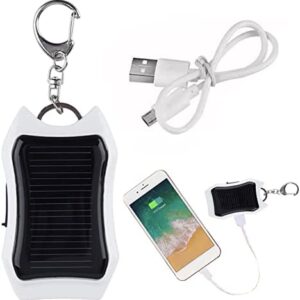 1500mAH Solar Power Bank, Phone Charger, Mini Keychain Power Bank Power Bank with LED Flashlights, High Capacity Battery Pack for Outdoor Activities Cell Phones Consoles