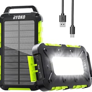 20000mAh Solar Power Bank, PD 15W USB C Fast Charging Solar Charger with 3 Outputs & Dual Inputs, 10 LED Light Flashlight Portable External Battery Pack for Smartphones, Tablets and More