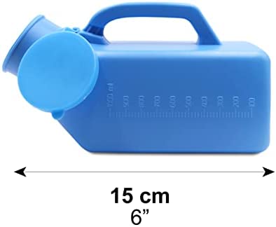 Pepe - Urine Bottles Male (x2 Units, Not Leakproof), Male Urinal Bottle with Lid, Portable Urinals for Men 1000 ml, Emergency Urinal Bottle, Pee Bottle for Men, Urine Bottle Blue - Image 5