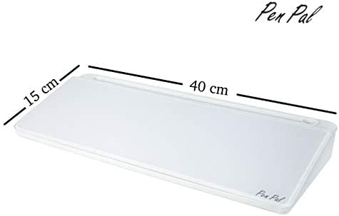 PenPal Dry Wipe Desk Whiteboard Glass Pad with Storage Compartment | Desk Organiser, Phone, Tablet and Pen Holder, 2 Pens Included | Desk Accessory for Home or Office (Arctic White) - Image 6