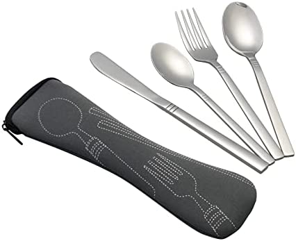 Annkky 4-Piece Stainless Steel Camping Travel Hiking Cutlery Set for 1 - Image 7