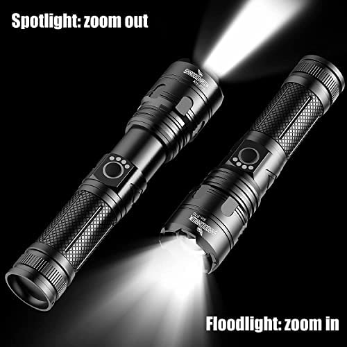 Shadowhawk Torches LED Super Bright, Rechargeable LED Torch P70 10000 Lumens Powerful Military Tactical Flashlight Rechargeable Battery Torch for Dog Walking Hiking Emergency Gift - Image 6