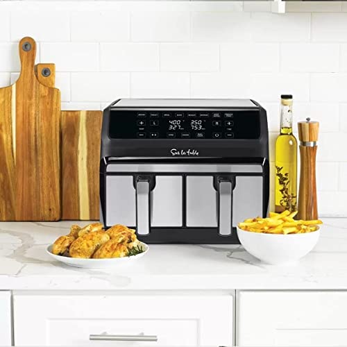 Air-Fryer SLT-1802 Dual Zone Two Basket Double Air Fryer 7.6L - 7 in 1 - Air Fry, Roast, Broil, Bake, Reheat, Keep Warm, Dehydrate - Image 3