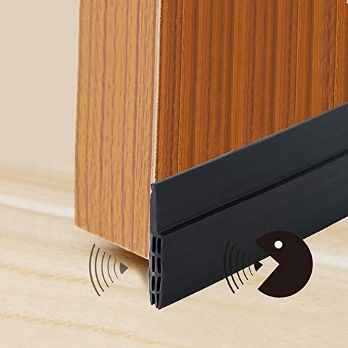 YOUSHARES Draught Excluder for Doors - Door Draft Excluder Strip Rubber Door Seal Strip Door Insulation Strip Soundproof Door Seals Weather Strip Door Frame Draught Excluders (Black) - Image 3