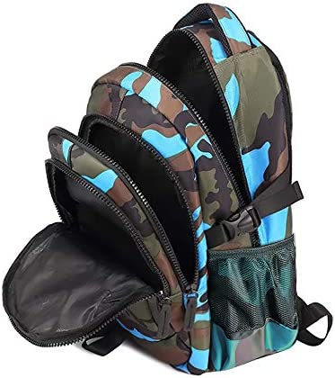 FNTSIC Camouflage Primary School Bags Children Backpacks Large Capacity Lightweight Shoulder Bags Ideal for Teenage Boys and Girls (Camo blue) - Image 6