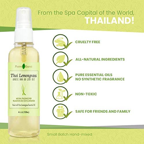 Thai Lemongrass Linen and Room Spray, Natural Air Fresheners Made with Pure Lemongrass Essential Oil, Bathroom Air Freshener, Relaxing Pillow Spray Home Fragrance - Image 3