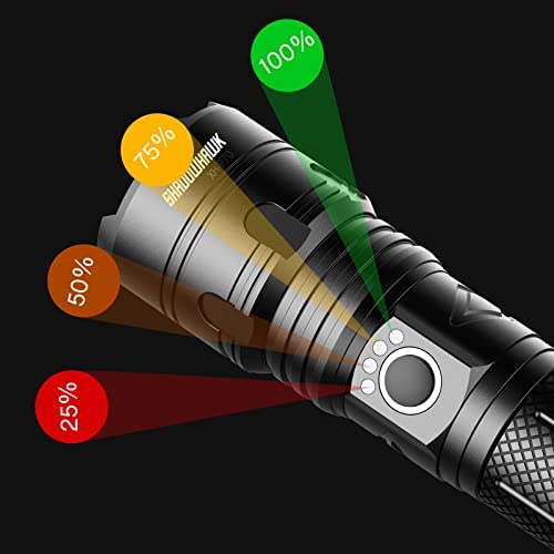 Shadowhawk Torches LED Super Bright, Rechargeable LED Torch P70 10000 Lumens Powerful Military Tactical Flashlight Rechargeable Battery Torch for Dog Walking Hiking Emergency Gift - Image 5