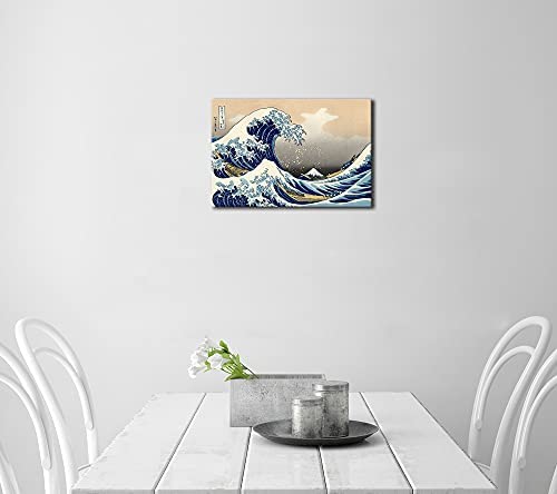 Wieco Art Canvas Prints Wall Art Ocean Beach Picture Paintings for Home Office Decorations Wall Decor Great Wave of Kanagawa Katsushika Hokusai Modern Stretched and Framed Landscape Sea Artwork - Image 5