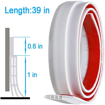 YOUSHARES 2 Packs of Draught Excluder for Bottom of Door, Weather Stripping Door Draft Excluder Self Adhesive Door Draft Sweep Seal for Soundproof (White) - Image 7