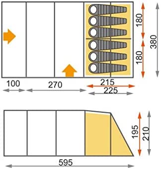 HI-GEAR Hampton 6 Nightfall Family Tent with Nightfall Darkened Technology Bedrooms, 6 Man Tent, Tunnel Tent, Festival Tent, Camping Tent, Camping Equipment - Image 3