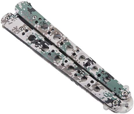 Folding Portable Training Camping Tools Safe Durable CSGO Game Practice Tool Blunt Not Sharp Blade with Hole,Soldier Green Camouflage style - Image 4