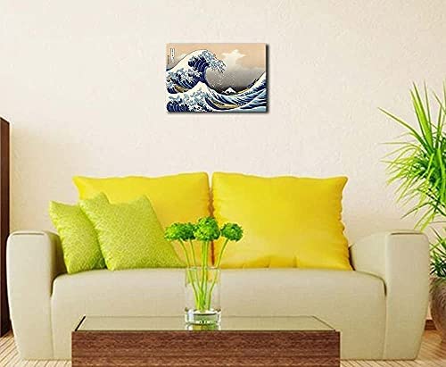 Wieco Art Canvas Prints Wall Art Ocean Beach Picture Paintings for Home Office Decorations Wall Decor Great Wave of Kanagawa Katsushika Hokusai Modern Stretched and Framed Landscape Sea Artwork - Image 8