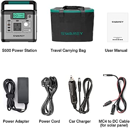 SWAREY Portable Power Station S500 518Wh 230V/500W Portable Power Generator Backup Emergency Power Supply Solar Generator for Camping Travel Fishing with Carrying Bag - Image 9