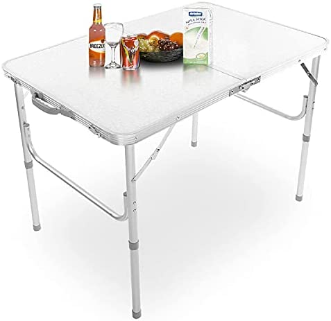 90cm / 3FT Wide Aluminum Camping Folding Table Portable 2 Adjustable Height Garden Outdoor Rectangle Picnic Table for Indoor Kitchen, Dinner, Catering, Buffet - Image 6