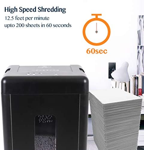 WOLVERINE 15-Sheet Super Micro Cut High Security Level P-5 Heavy Duty Paper/CD/Card Shredder for Home Office, Ultra Quiet by Manganese-Steel Cutter and 32-Litre Pullout Waste Bin SD9520 (Black) - Image 8