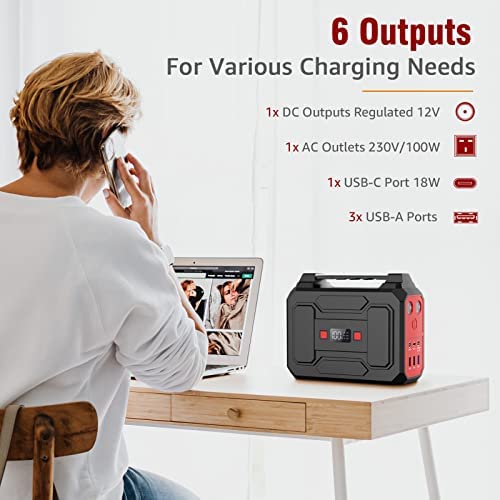 Powkey 99Wh/ 27000mAh Portable Power Station,100W Camping Power Pack,Solar Generator with AC/DC/USB/Type C Outlet for Outdoors Camping Travel Fishing Emergency Power Supply - Image 3